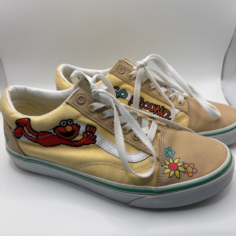 Vans Yellow and White Sesame Street Elmo Athletic Shoes